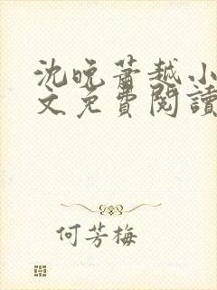 沈晚萧越小说全文免费阅读