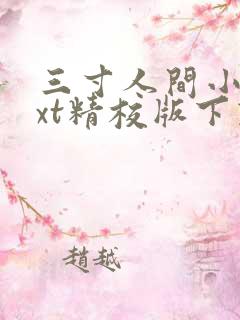 三寸人间小说txt精校版下载