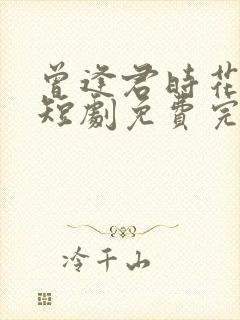 曾逢君时花照眼短剧免费完整版