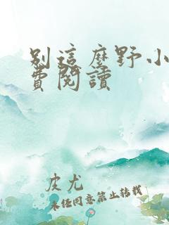 别这么野小说免费阅读