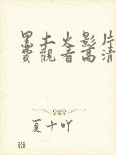 黑土火影片子免费观看高清