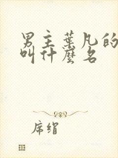 男主叶凡的小说叫什么名