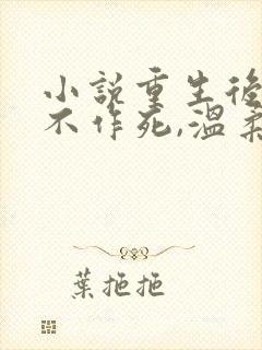 小说重生后,我不作死,温柔待校草男友在