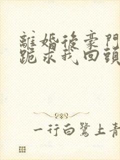 离婚后豪门前夫跪求我回头