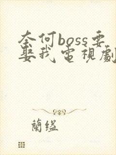 奈何boss要娶我电视剧全集免费观看