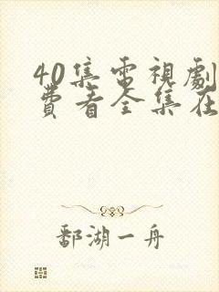 40集电视剧免费看全集在线观