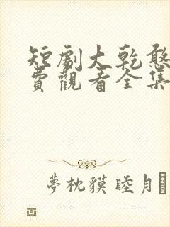 短剧大乾憨婿免费观看全集