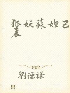 狐妖苏妲己演员表