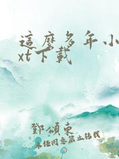 这么多年小说txt下载