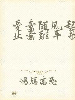 爱意随风起 风止意难平 歌曲