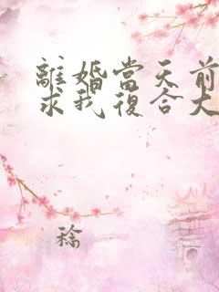 离婚当天前夫跪求我复合大结局