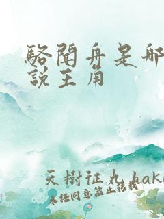 骆闻舟是哪部小说主角