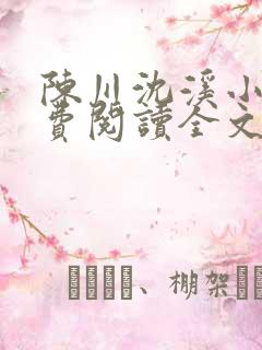 陈川沈溪小说免费阅读全文最新章节