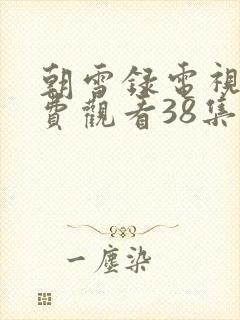 朝雪录电视剧免费观看38集