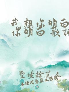 我想你明白,想你明白 歌词