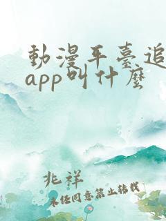 动漫平台追番的app叫什么