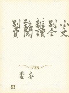 别致离别小说免费阅读全文最新章节