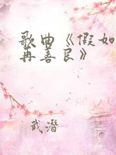 歌曲《假如我不再善良》