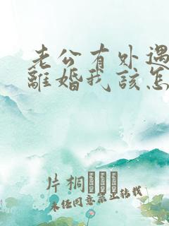 老公有外遇提出离婚我该怎么办