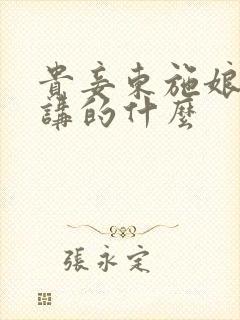 贵妾东施娘小说讲的什么