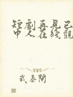 短剧再见已无剧中人在线观看