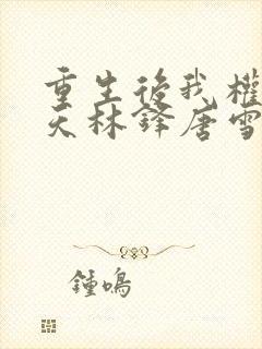 重生后我权势滔天林锋唐雪颜