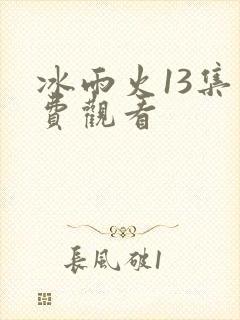 冰雨火13集免费观看