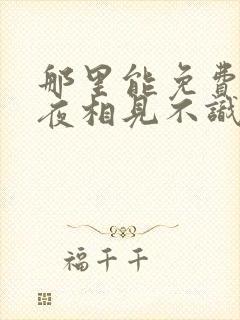 那里能免费看夜夜相见不识君短剧