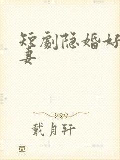 短剧隐婚好运甜妻