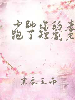 少帅你的老婆又跑了短剧免费观看