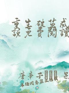 重生破茧成蝶小说免费阅读