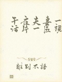 午夜夫妻一级生活片一区视频