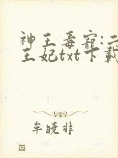 神王毒宠:二嫁王妃txt下载