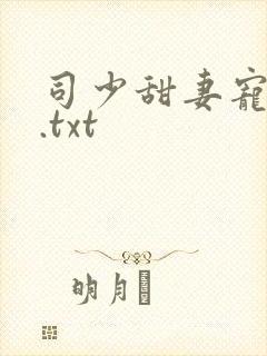 司少甜妻宠定了.txt