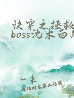 快穿之拯救黑化boss沈木白结局