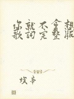 你就不会想起我歌词完整版