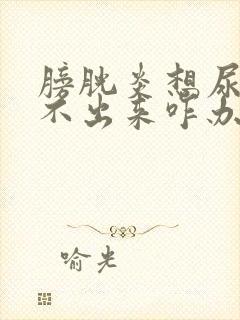 膀胱炎想尿又尿不出来咋办