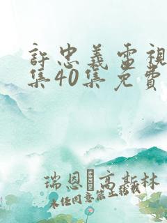 许忠义电视剧全集40集免费观看