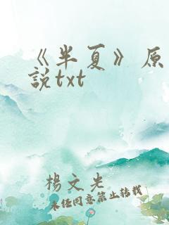 《半夏》原著小说txt