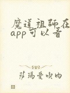 魔道祖师在哪个app可以看