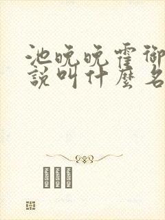 池晚晚霍御沉小说叫什么名字