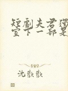 短剧夫君独宠外室下一部是什么