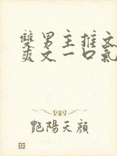 双男主推文完结爽文一口气看完