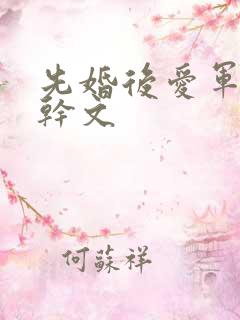 先婚后爱军婚高干文