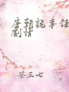 唐朝诡事录全集剧情