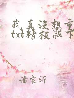 我真没想重生啊txt精校版下载