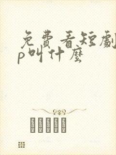 免费看短剧app叫什么