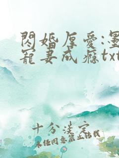 闪婚厚爱:墨少宠妻成瘾txt下载