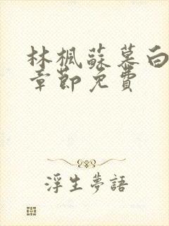 林枫苏慕白最新章节免费