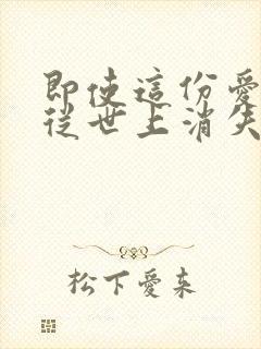 即使这份爱今夜从世上消失